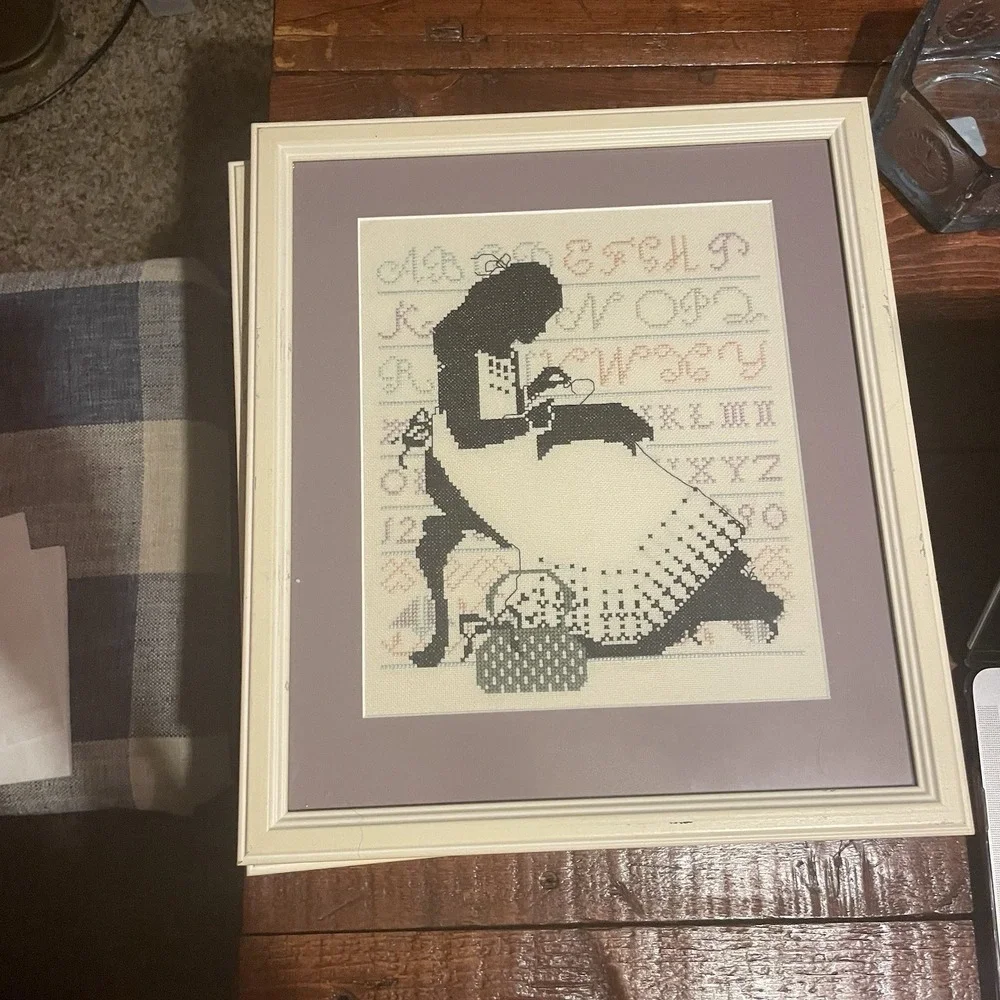 Vintage Framed Cross Stitch 